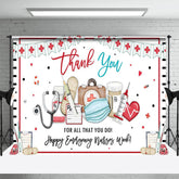 Lofaris Happy Emergency Nurses Week Cross Flags Backdrop